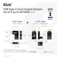 CLUB3D USB Type-C Gen2 Angled Adapter set van 2 - 4K120Hz M/V - thumbnail