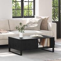 Salontafel met lade Zwart eiken 90 x 60 x 35 cm Bewerkt hout - thumbnail