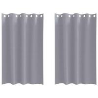 VidaXL Zwart-out gordijnen met ringen 2 pcs lichtgrijs 175 x 140 cm - thumbnail