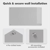 VidaXL Keuken spatscherm lichtgrijs 90 x 60 cm gehard glas - thumbnail