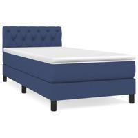 Boxspring met matras stof blauw 80x200 cm - thumbnail