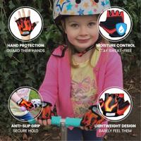 Kiddimoto Flame Vingerloze fietshandschoenen Unisex Zwart - thumbnail