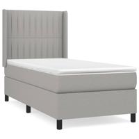 Boxspring met matras stof lichtgrijs 90x190 cm - thumbnail