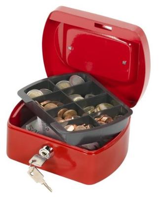 Q-CONNECT geldkoffer, 325 x 235 x 85 mm, rood