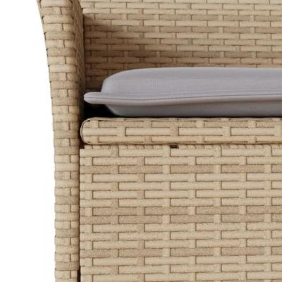 11-delige Tuinset met kussens poly rattan en glas beige - thumbnail
