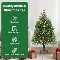 VidaXL Kerstboom met 150 led met standaard groen 120 cm pe - thumbnail