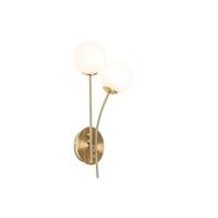 QAZQA Moderne wandlamp goud met opaal glas 2-lichts - Athens - thumbnail