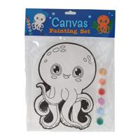 Wins Holland Canvas schilderen - octopus - incl penseel en 6 kleuren verf - thumbnail