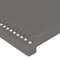 Hoofdbord met randen 203x16x118/128 cm kunstleer grijs - thumbnail