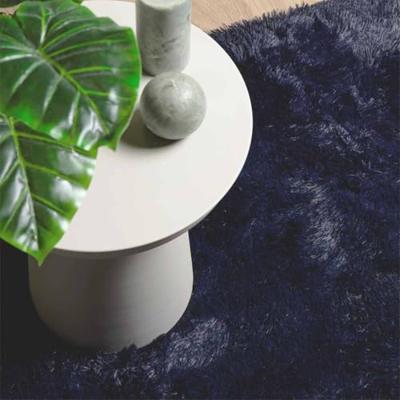 VidaXL Hoogpolig vloerkleed navarra 60x100 cm polyester marineblauw VidaXL Hoogpolig vloerkleed navarra 60x100 cm polyester marineblauw