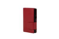 Juscha JU-961203 Pasjeshouder Clicksafe RFID Nappaleer RO/ZW 8 Pasjes Met Opbergvak Voor Muntgeld - thumbnail