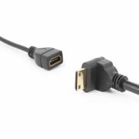Down Angle Mini HDMI Male to HDMI Female Cable, 17cm - thumbnail