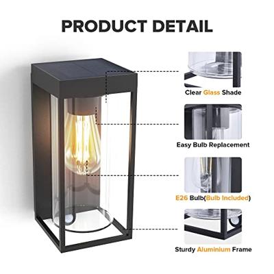 Buitenlamp &apos;Flair&apos; glas metaal vierkant solar - thumbnail