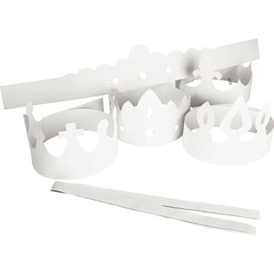 Creativ Company Kronen, h: 10-16,5 cm, l: 60 cm, 230 gr, wit, 5 stuk/ 1 doos