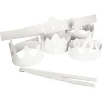 Creativ Company Kronen, h: 10-16,5 cm, l: 60 cm, 230 gr, wit, 5 stuk/ 1 doos - thumbnail