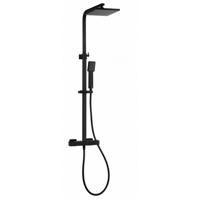 Sanimar Opbouw Regendouche Niagara Premium Thermostaatkraan Vierkant Zwart - thumbnail