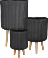 Mica Decorations bloempot nuovo keramiek 25x36cm zwart - thumbnail