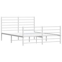 Bedframe met hoofd- en voeteneinde metaal wit 120 x 190 cm - thumbnail