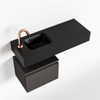 MONDIAZ ANDOR 40cm toiletmeubel dark grey. LEX 80cm wastafel urban links 1 kraangat - thumbnail