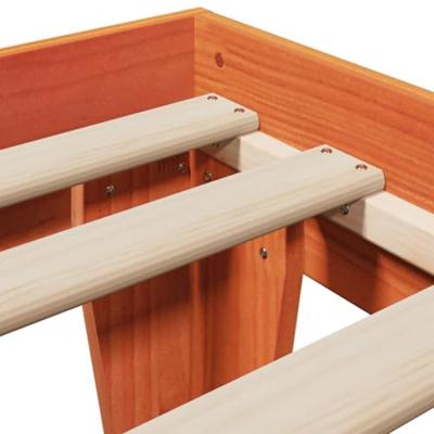 Bedframe zonder matras massief grenenhout wasbruin 75x190 cm - thumbnail