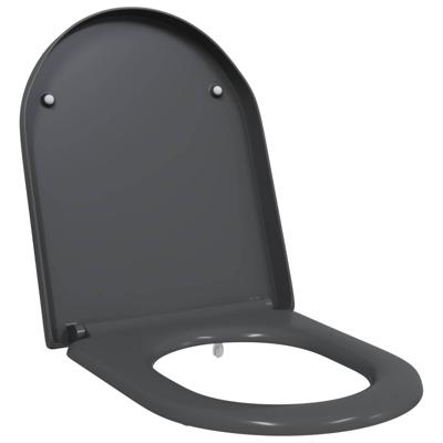 VidaXL Toiletzitting antraciet 49 x 36 x 4 cm duroplast