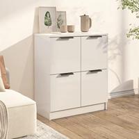 Dressoir 60x30x70 cm bewerkt hout wit - thumbnail