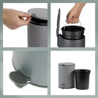 Kela Pedaal Afvalemmer, 5 L, Zwart | Mats - thumbnail