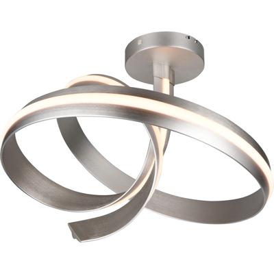 LED Plafondlamp - Cinque Cisenna - 1 Lichtpunt van 46 Watt - Dimbaar - Aanpasbare Lichtkleur - Mat Nikkel - Metaal