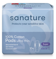 Sanature Maandverband super 100% katoen 10 Stuks - thumbnail
