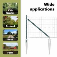 VidaXL Hek met paal groen 0,8 x 10 m staal - thumbnail