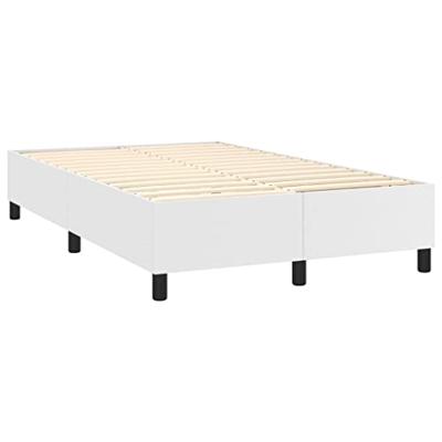 Boxspring met matras kunstleer wit 120x200 cm