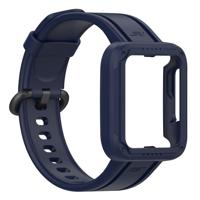 Siliconen sportband met case - Donkerblauw - Xiaomi Redmi Watch 2 (Lite) - thumbnail