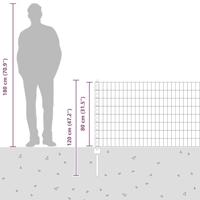 VidaXL Hek met paal zilver 0,8 x 25 m staal - thumbnail