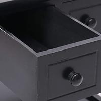 Bijzettafel 40x40x40 cm paulowniahout zwart - thumbnail