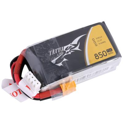 Tattu LiPo accupack 11.1 V 850 mAh Aantal cellen: 3 75 C Softcase XT30