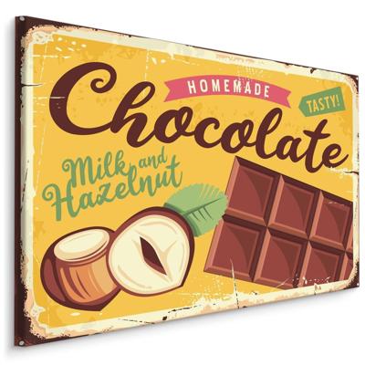 Schilderij - Chocolade, Melk en hazelnoot, Premium Print op Canvas