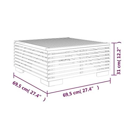 Tuintafel 69,5x69,5x31 cm massief teakhout