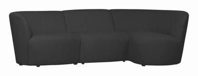 WOOOD 3-zits Loungebank 'Coco' Rechts, Bouclé, kleur Donkergrijs WOOOD 3-zits Loungebank 'Coco' Rechts, Bouclé, kleur Donkergrijs
