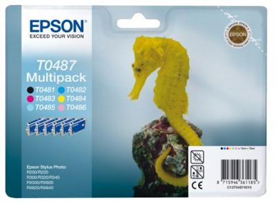 Epson - T0487 - Inktcartridges Zwart / Licht Cyaan / Cyaan / Licht Magenta / Magenta / Geel Epson - T0487 - Inktcartridges Zwart / Licht Cyaan / Cyaan / Licht Magenta / Magenta / Geel