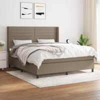 Boxspring met matras stof taupe 160x200 cm - thumbnail