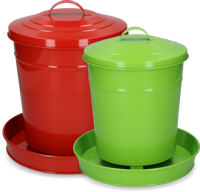 Pluimvee voertoren metaal 6 kg rood - thumbnail