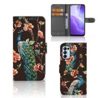 OPPO Find X3 Lite | Telefoonhoesje | Met pasjeshouder | Pauw met Bloemen - thumbnail