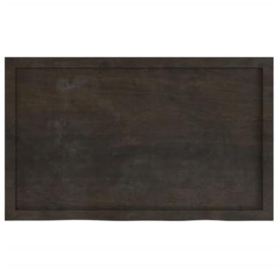 Wandschap 100x60x6 cm behandeld massief eikenhout donkergrijs Wandschap 100x60x6 cm behandeld massief eikenhout donkergrijs