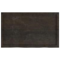 Tafelblad 100x60x6 cm behandeld massief eikenhout donkergrijs - thumbnail