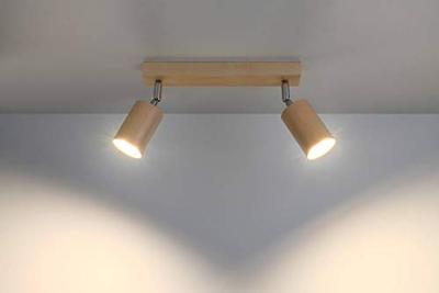 Plafondlamp BERG 2 naturel hout