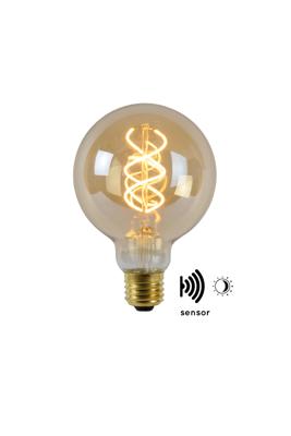 Lucide G95 TWILIGHT SENSOR - Filament lamp - Ø 9,5 cm - LED - E27 - 1x4W 2200K - Dag/nacht sensor - Amber