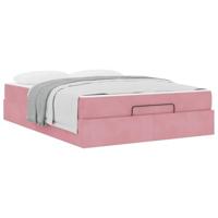 Bedframe Roze 140 x 200 cm Fluweel - thumbnail