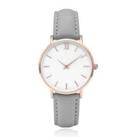 LGT JWLS Dameshorloge met Echt Leren Band - Metalen Behuizing in Roségoud, Kleur Band: Grijs - thumbnail