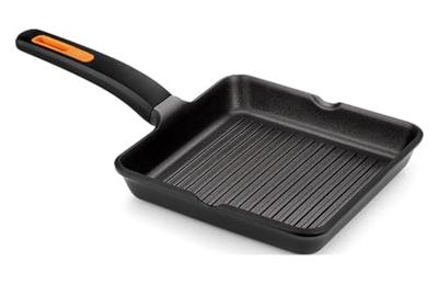 Geribbelde Grillpan BRA EFFICIENT PLUS Zwart Aluminium