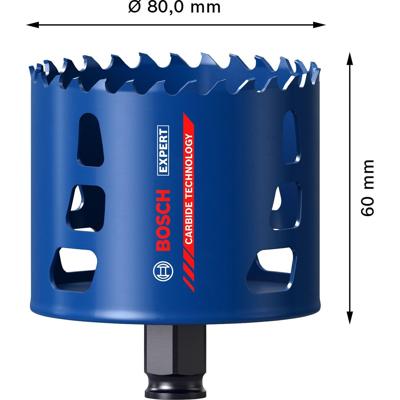Bosch Accessoires Expert Tough Material gatzaag 80 x 60 mm - 1 stuk(s) - 2608900437 Bosch Accessoires Expert Tough Material gatzaag 80 x 60 mm - 1 stuk(s) - 2608900437